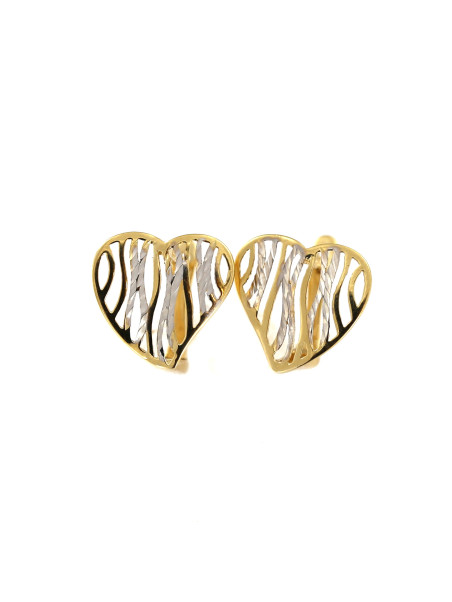 Yellow gold heart earrings BGA05-03-01