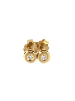 Yellow gold earrings with diamonds BGBR01-02-02