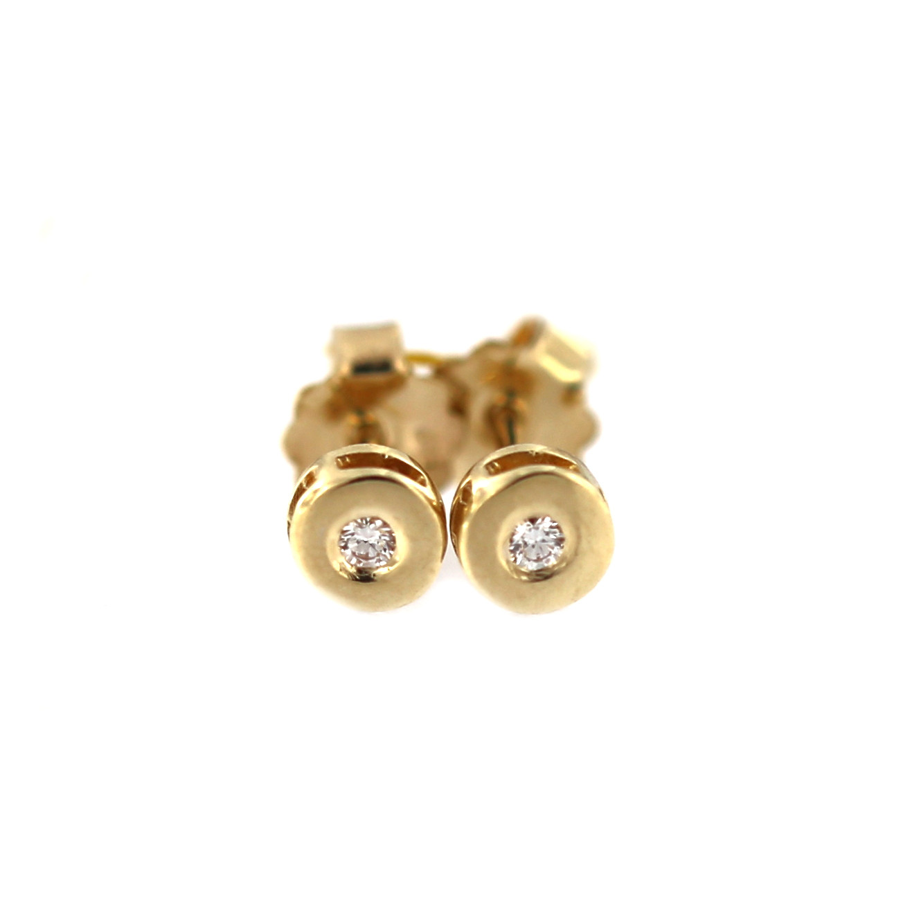 Yellow gold earrings with diamonds BGBR01-02-02