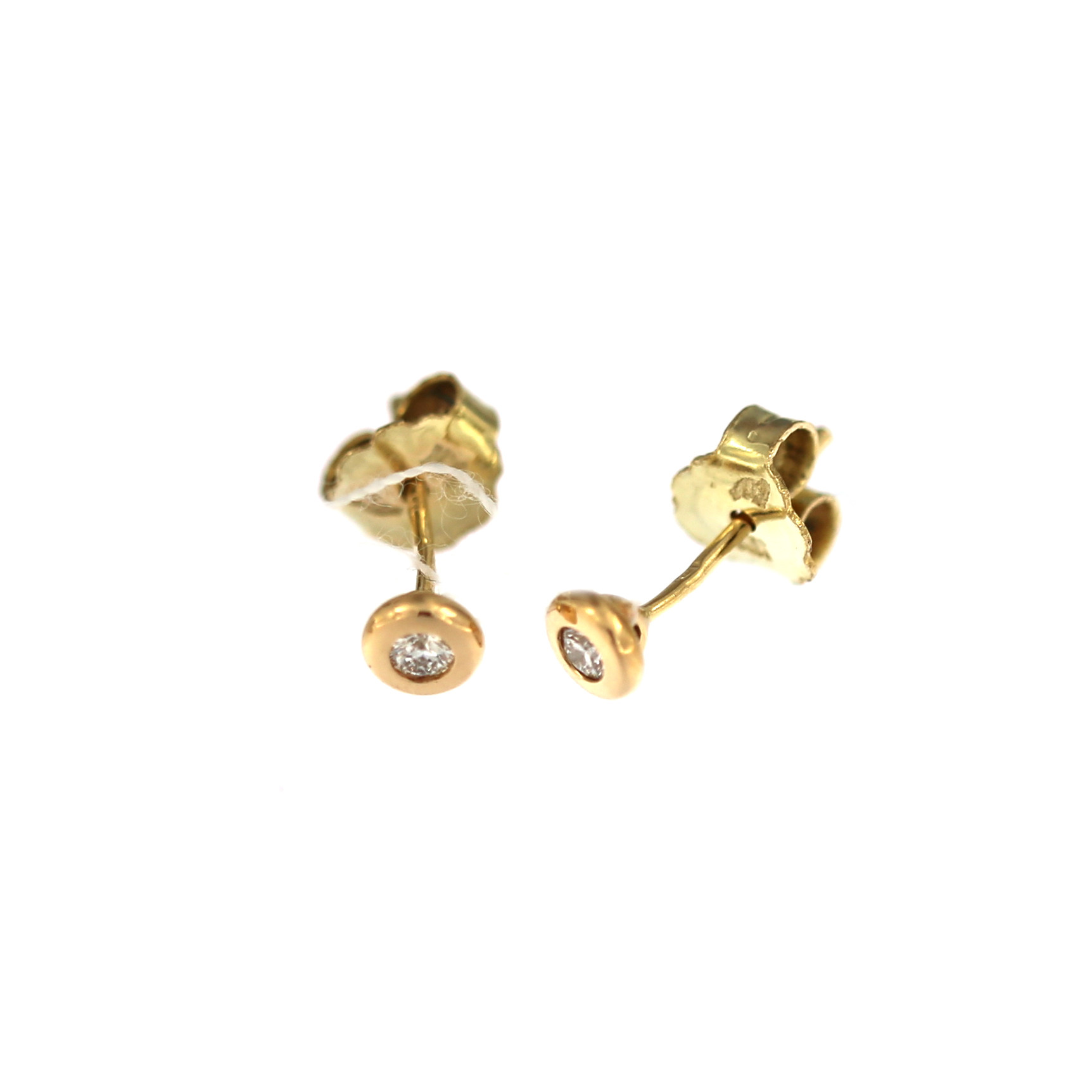 Yellow gold earrings with diamonds BGBR01-02-03
