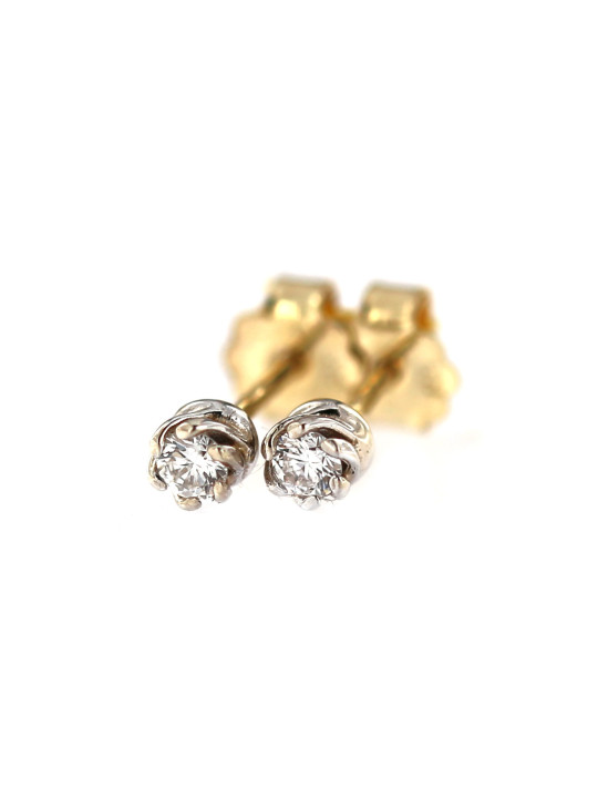 Yellow gold earrings with diamonds BGBR01-03-01