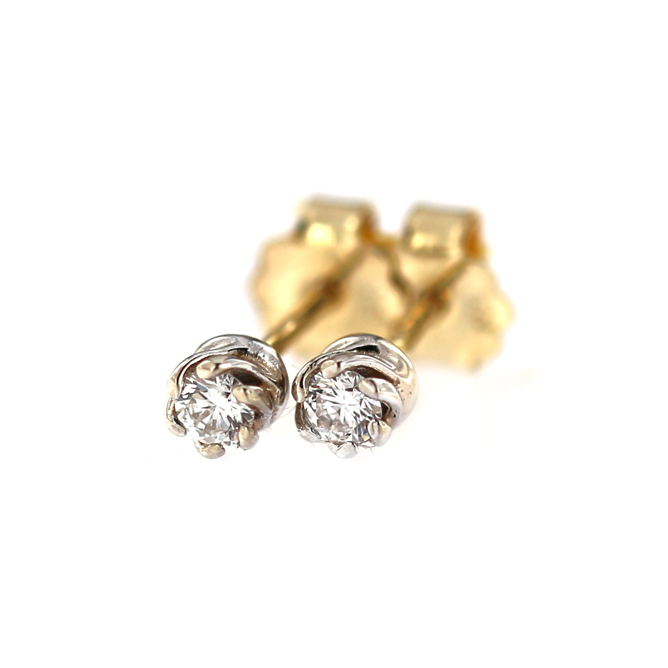 Yellow gold earrings with diamonds BGBR01-03-01