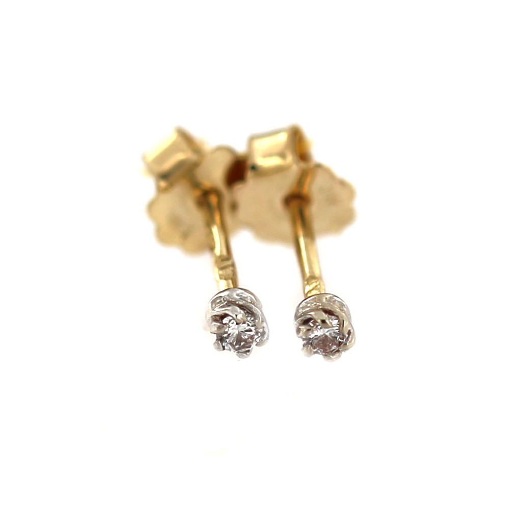 Yellow gold earrings with diamonds BGBR01-03-03