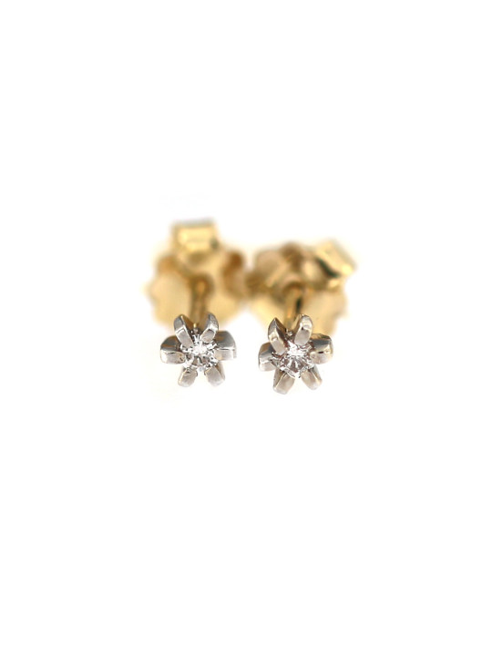 Yellow gold earrings with diamonds BGBR01-04-02