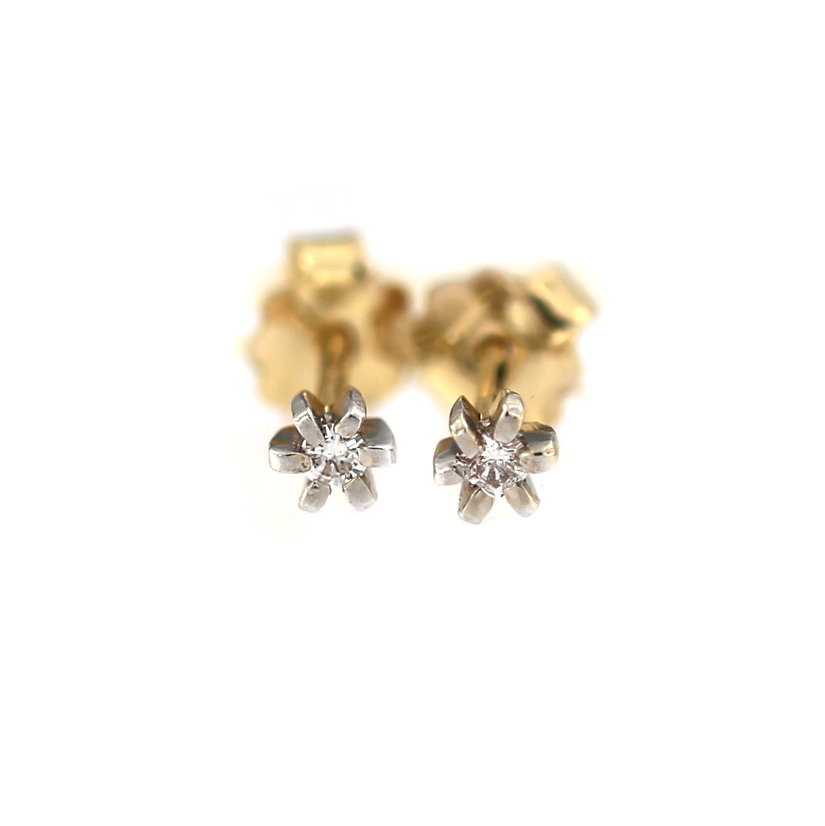 Yellow gold earrings with diamonds BGBR01-04-02