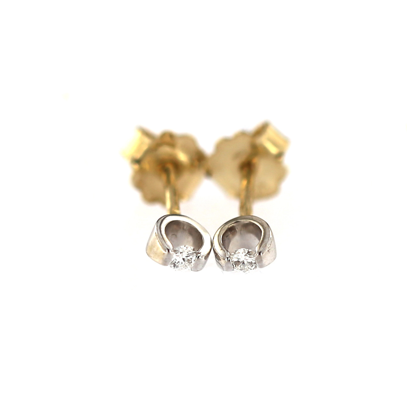 Yellow gold earrings with diamonds BGBR01-06-01