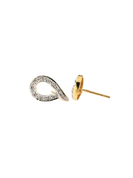 Yellow gold earrings with diamonds BGBR01-07-02