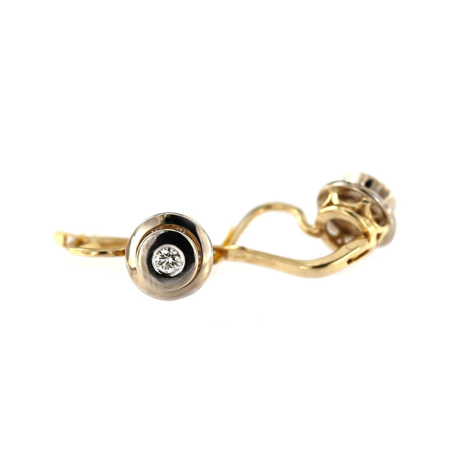 Yellow gold earrings with diamonds BGBR02-01-01