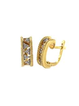 Yellow gold earrings with diamonds BGBR02-02-01