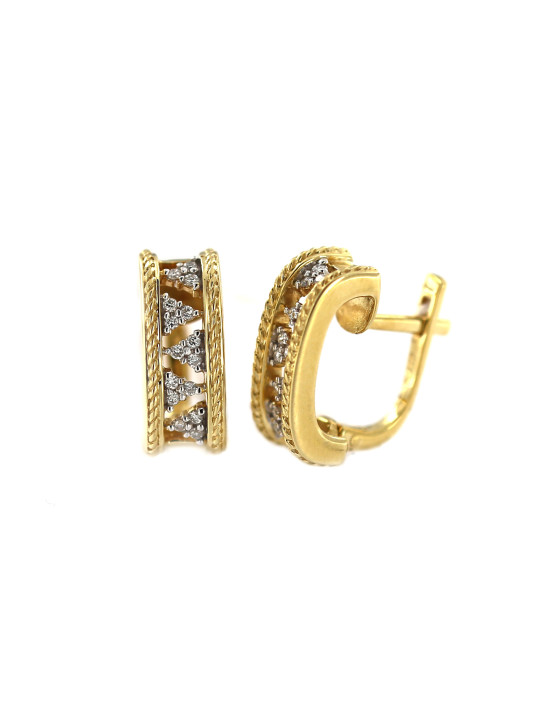 Yellow gold earrings with diamonds BGBR02-02-01