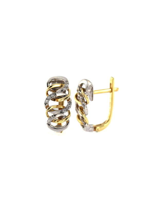 Yellow gold earrings with diamonds BGBR02-02-02