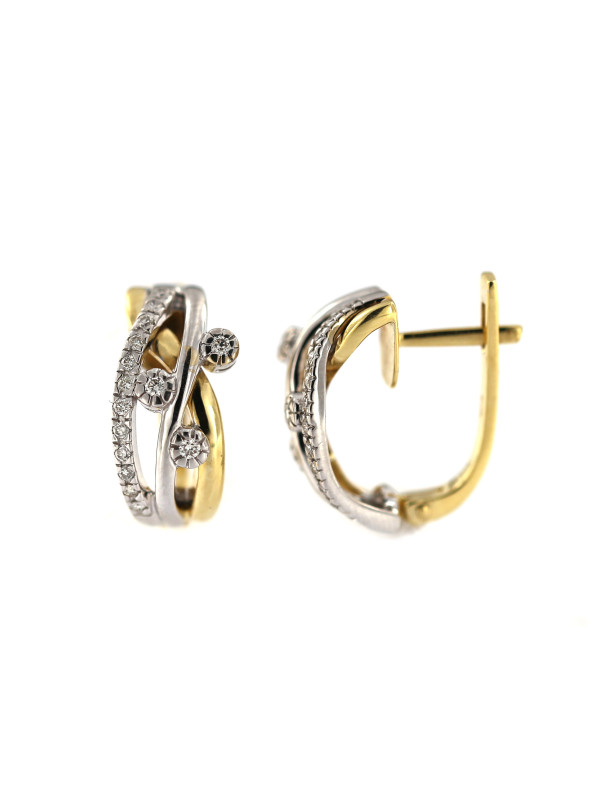 Yellow gold earrings with diamonds BGBR02-04-01