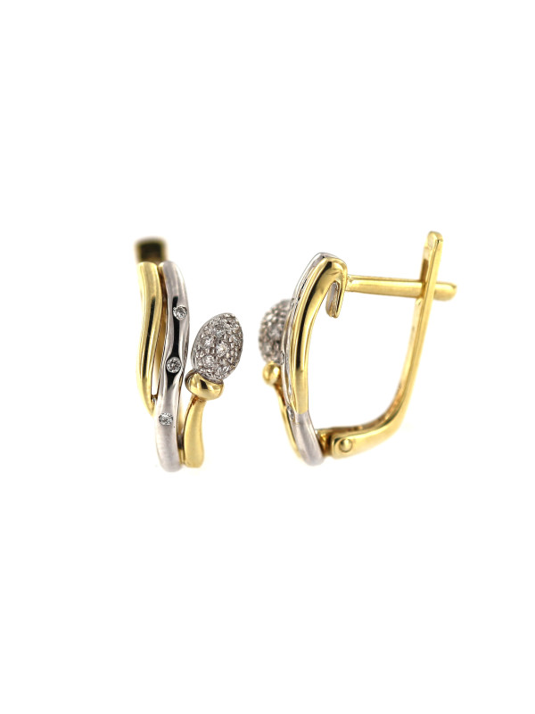 Yellow gold earrings with diamonds BGBR02-04-02