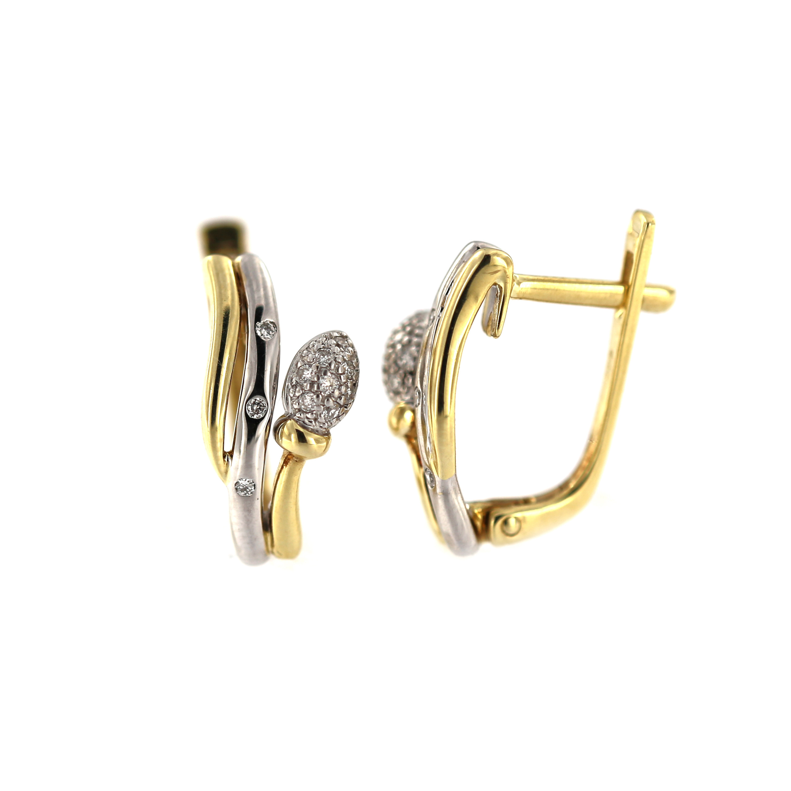 Yellow gold earrings with diamonds BGBR02-04-02