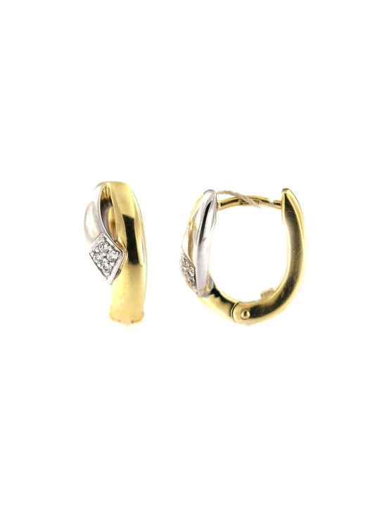 Yellow gold earrings with diamonds BGBR02-04-03