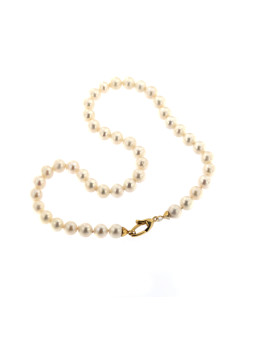 Yellow gold pearl strand necklace CPRLG02-08