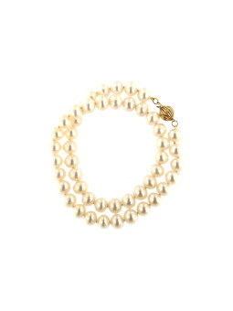 Yellow gold pearl strand necklace CPRLG03-05