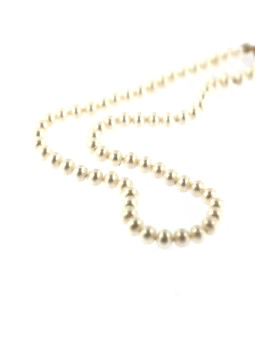 Yellow gold pearl strand necklace CPRLG03-08