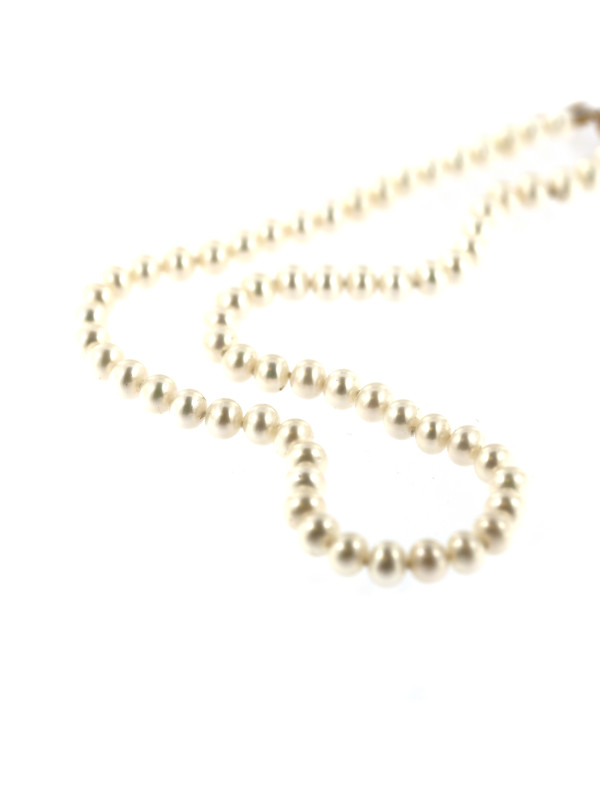 Yellow gold pearl strand necklace CPRLG03-08