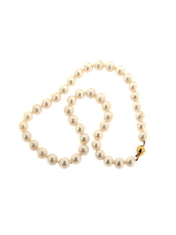 Yellow gold pearl strand necklace CPRLG03-10