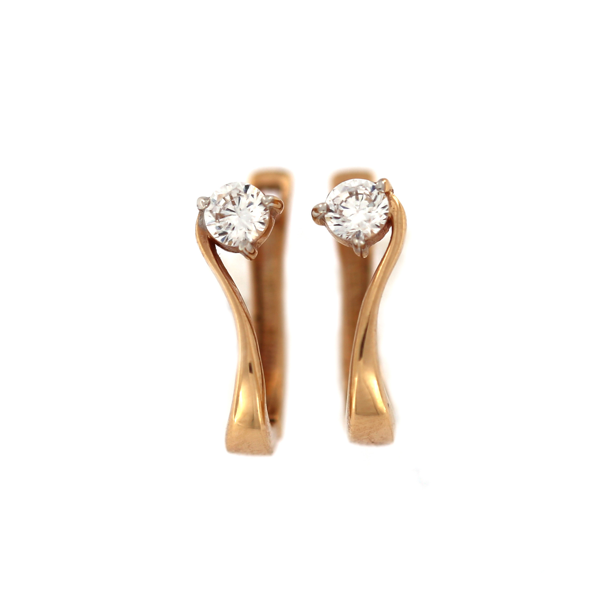Rose gold zirconia earrings BRA04-03-09