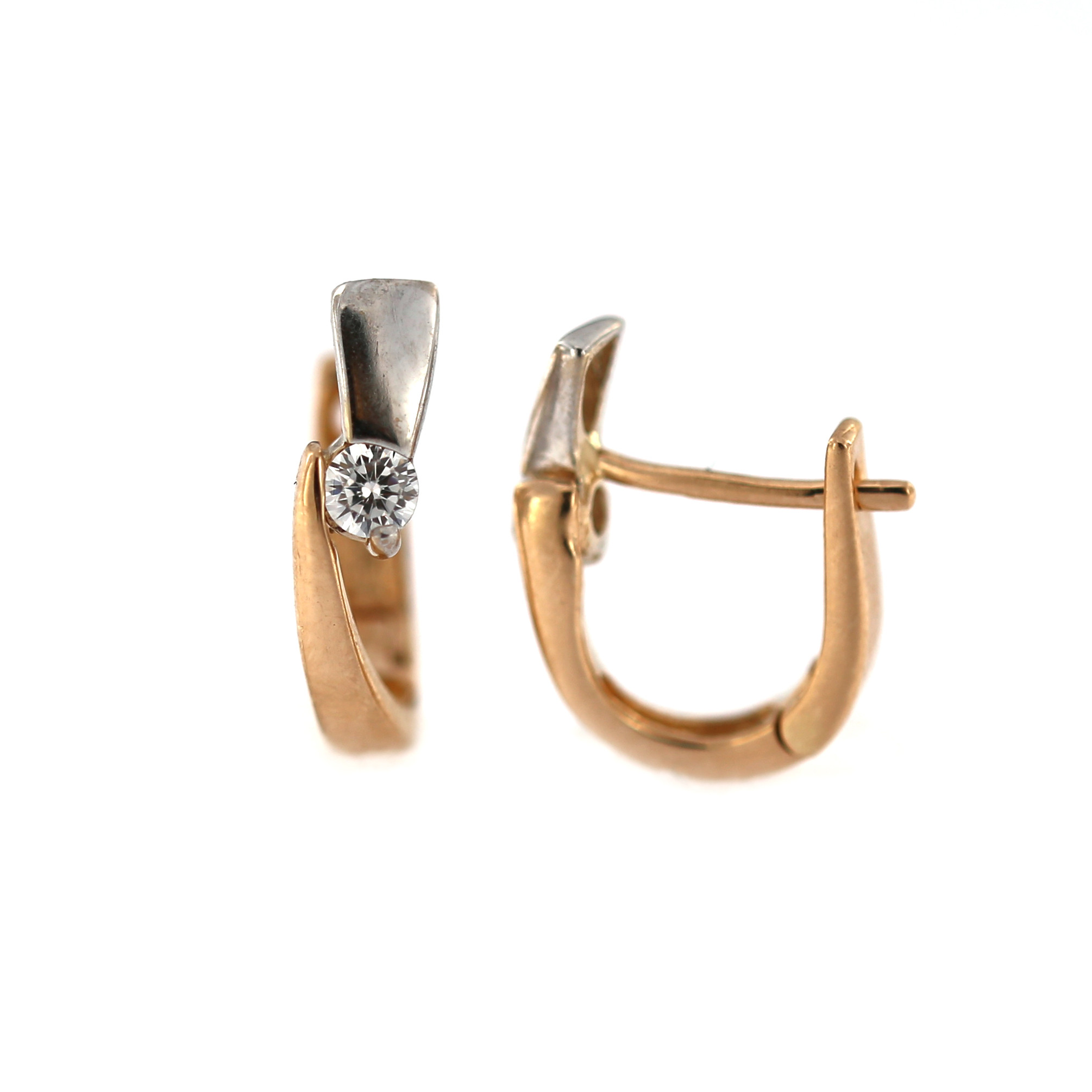 Rose gold zirconia earrings BRA04-04-11