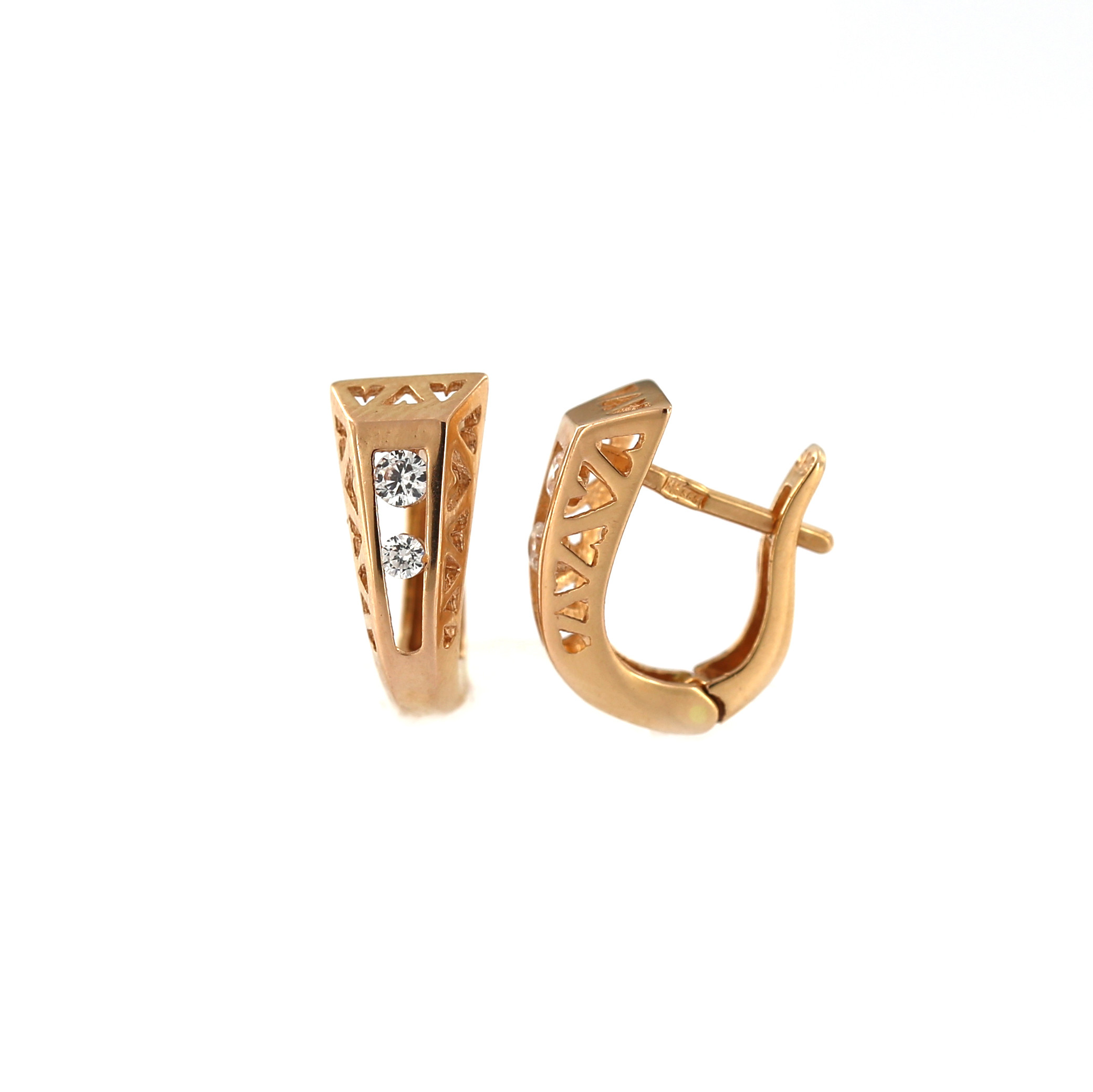Rose gold zirconia earrings BRA04-08-26