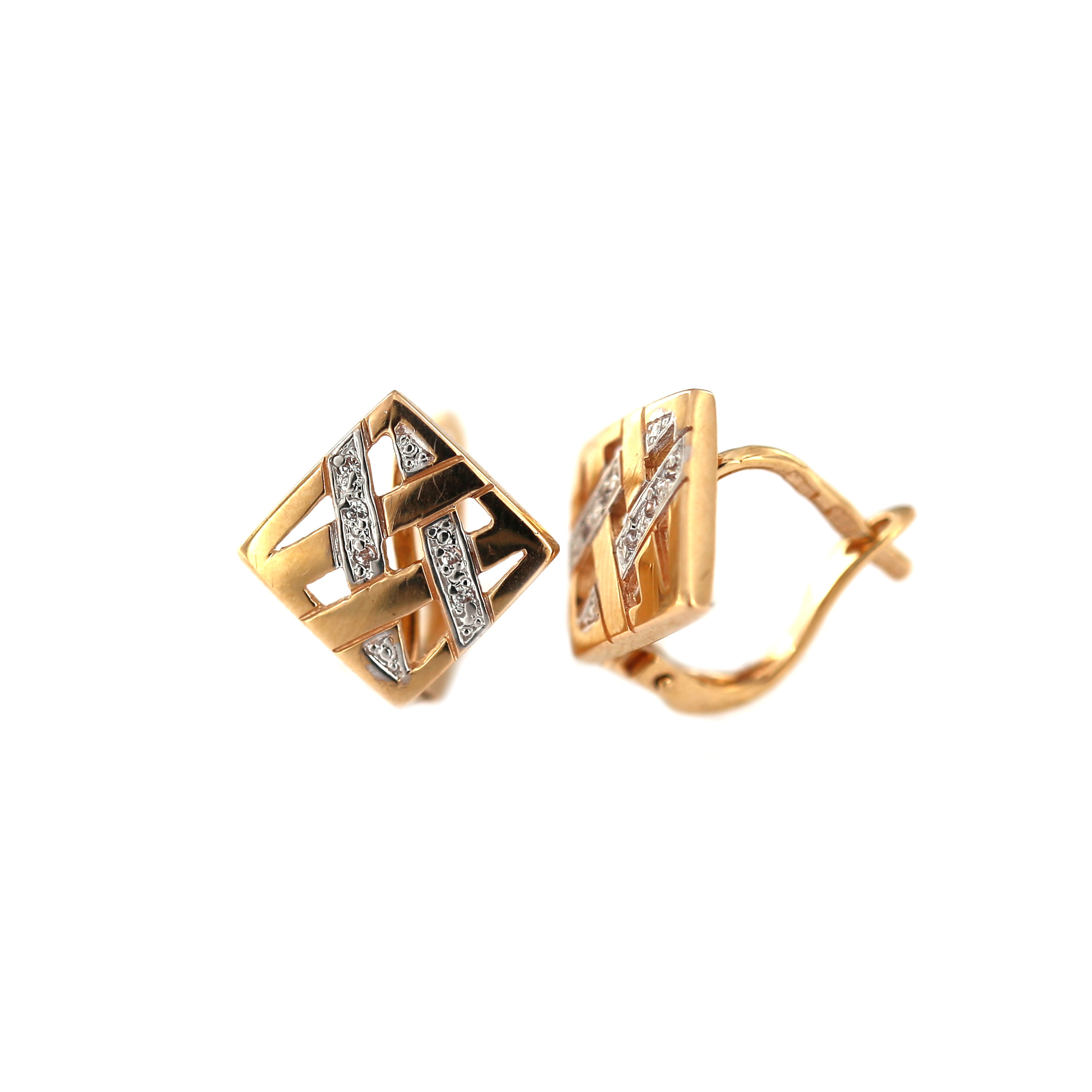 Rose gold zirconia earrings BRA04-09-03