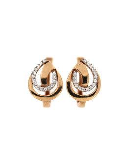 Rose gold zirconia earrings BRA04-12-01