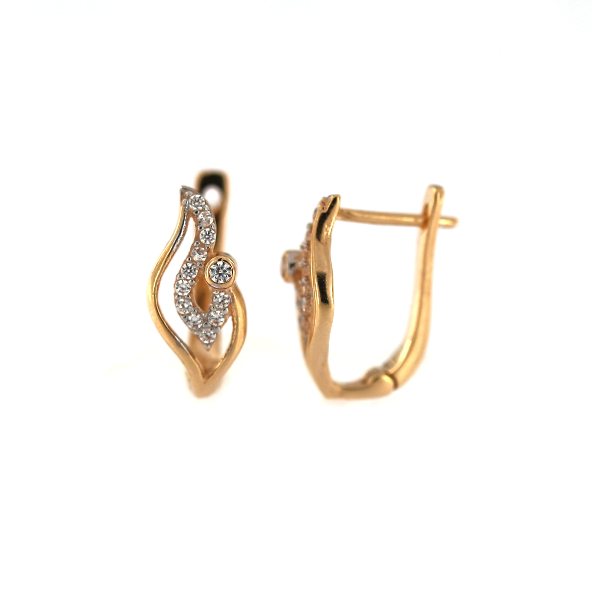 Rose gold zirconia earrings BRA04-16-14