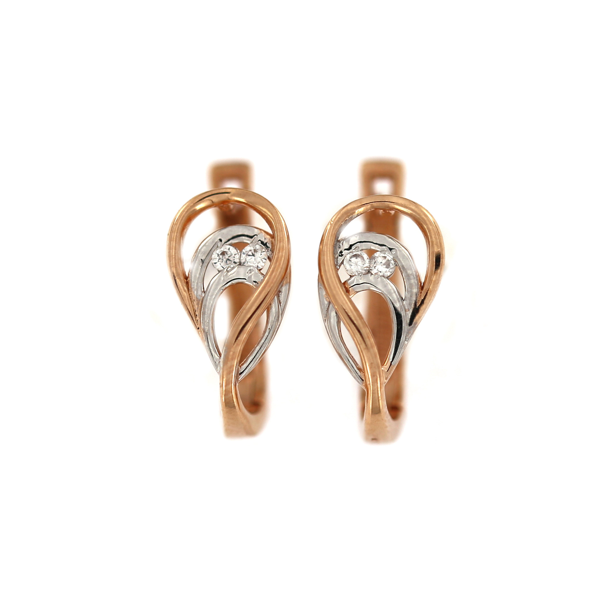 Rose gold zirconia earrings BRA04-17-02